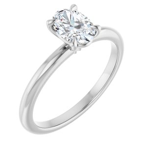 White Gold 3/4 CTW Oval Lab-Grown Diamond Solitaire Engagement Ring