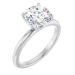 White Gold 2 CTW Round Lab-Grown Diamond Solitaire Engagement Ring