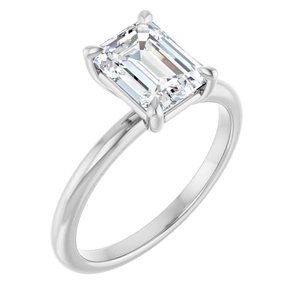 White Gold 1 3/4 CTW Emerald Lab-Grown Diamond Solitaire Engagement Ring