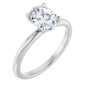 White Gold 1 CTW Oval Lab-Grown Diamond Solitaire Engagement Ring