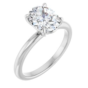 White Gold 1 1/2 CTW Oval Lab-Grown Diamond Solitaire Engagement Ring