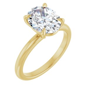 Yellow Gold 2 1/2 CTW Oval Lab-Grown Diamond Solitaire Engagement Ring