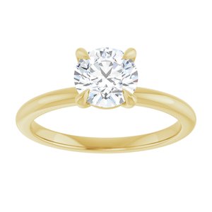 Round Lab-Grown Diamond Solitaire Engagement Ring in 14K Gold — 1 CTW, Yellow Gold, front view