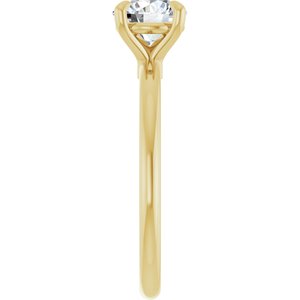 Round Lab-Grown Diamond Solitaire Engagement Ring in 14K Gold — 1 CTW, Yellow Gold, side profile