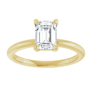Emerald Lab-Grown Diamond Solitaire Engagement Ring in 14K Gold — 1 1/4 CTW, Yellow Gold, front view