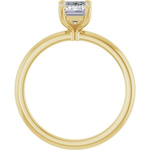 Emerald Lab-Grown Diamond Solitaire Engagement Ring in 14K Gold — 1 1/4 CTW, Yellow Gold, rear profile