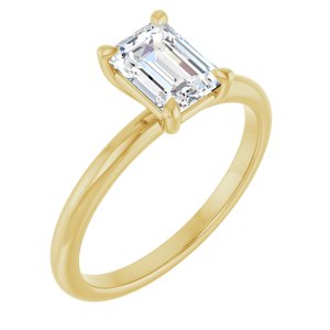 Yellow Gold 1 1/4 CTW Emerald Lab-Grown Diamond Solitaire Engagement Ring