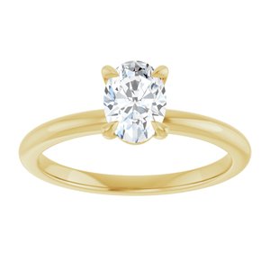 Oval Lab-Grown Diamond Solitaire Engagement Ring in 14K Gold — 3/4 CTW, Yellow Gold, front view