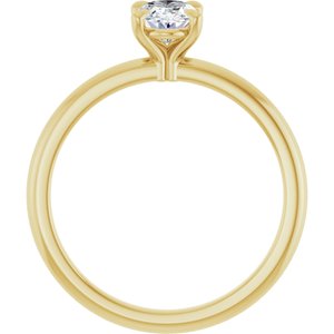 Oval Lab-Grown Diamond Solitaire Engagement Ring in 14K Gold — 3/4 CTW, Yellow Gold, rear profile