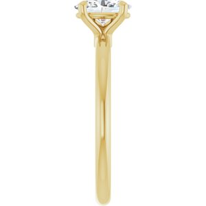 Oval Lab-Grown Diamond Solitaire Engagement Ring in 14K Gold — 3/4 CTW, Yellow Gold, side profile