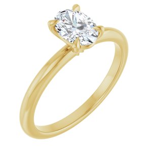 Yellow Gold 3/4 CTW Oval Lab-Grown Diamond Solitaire Engagement Ring
