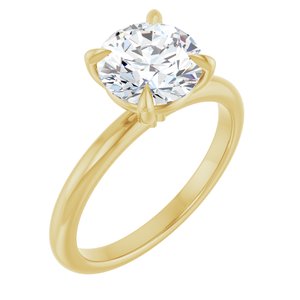 Yellow Gold 2 CTW Round Lab-Grown Diamond Solitaire Engagement Ring