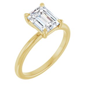 Yellow Gold 1 3/4 CTW Emerald Lab-Grown Diamond Solitaire Engagement Ring