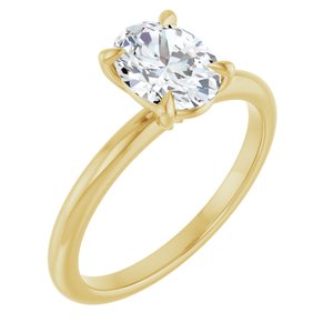 Yellow Gold 1 CTW Oval Lab-Grown Diamond Solitaire Engagement Ring