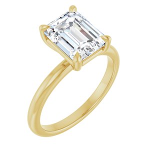 Yellow Gold 2 1/2 CTW Emerald Lab-Grown Diamond Solitaire Engagement Ring