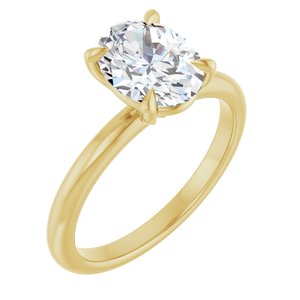 Yellow Gold 1 1/2 CTW Oval Lab-Grown Diamond Solitaire Engagement Ring