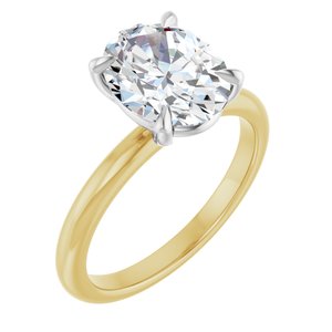 Yellow/White Gold 2 1/2 CTW Oval Lab-Grown Diamond Solitaire Engagement Ring