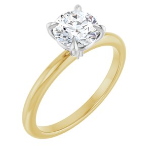 Yellow/White Gold 1 CTW Round Lab-Grown Diamond Solitaire Engagement Ring