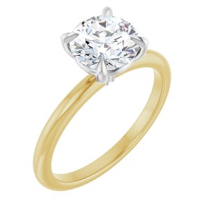 Yellow/White Gold 1 1/2 CTW Round Lab-Grown Diamond Solitaire Engagement Ring