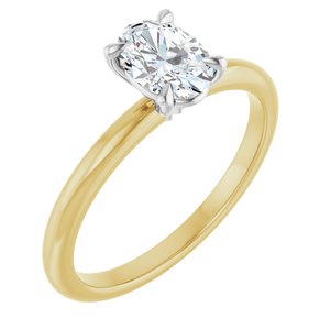 Yellow/White Gold 3/4 CTW Oval Lab-Grown Diamond Solitaire Engagement Ring