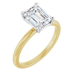 Yellow/White Gold 1 3/4 CTW Emerald Lab-Grown Diamond Solitaire Engagement Ring