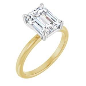 Yellow/White Gold 2 1/2 CTW Emerald Lab-Grown Diamond Solitaire Engagement Ring