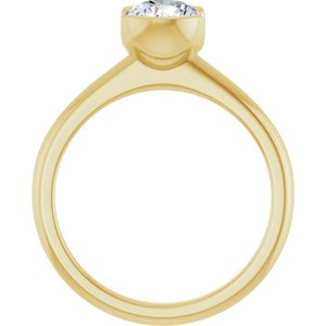 Round Lab-Grown Diamond Half-Bezel Engagement Ring in 14K Gold — 1 CTW, Yellow Gold, rear profile