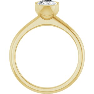 Oval Lab-Grown Diamond Half-Bezel Engagement Ring in 14K Gold — 1 CTW, Yellow Gold, rear profile