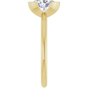 Oval Lab-Grown Diamond Half-Bezel Engagement Ring in 14K Gold — 1 CTW, Yellow Gold, side profile