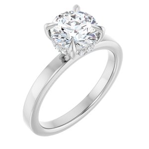 White Gold 1 5/8 CTW Round Lab-Grown Diamond Hidden-Halo Engagement Ring