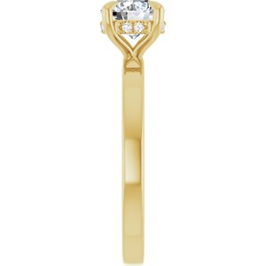 Round Lab-Grown Diamond Hidden-Halo Engagement Ring in 14K Gold — 1 CTW, Yellow Gold, side profile