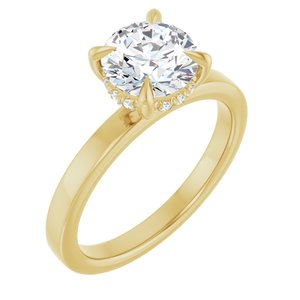 Yellow Gold 1 5/8 CTW Round Lab-Grown Diamond Hidden-Halo Engagement Ring