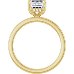 Emerald Lab-Grown Diamond Hidden-Halo Engagement Ring in 14K Gold — 1 3/4 CTW, Yellow Gold, rear profile