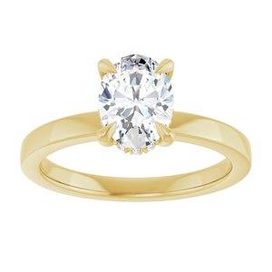 Oval Lab-Grown Diamond Hidden-Halo Engagement Ring in 14K Gold — 1 CTW, Yellow Gold, front view