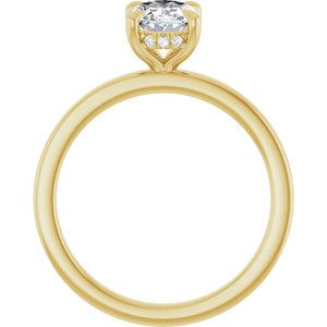 Oval Lab-Grown Diamond Hidden-Halo Engagement Ring in 14K Gold — 1 CTW, Yellow Gold, rear profile