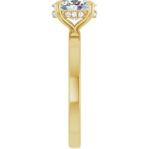 Oval Lab-Grown Diamond Hidden-Halo Engagement Ring in 14K Gold — 1 CTW, Yellow Gold, side profile