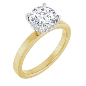Yellow/White Gold 1 5/8 CTW Round Lab-Grown Diamond Hidden-Halo Engagement Ring