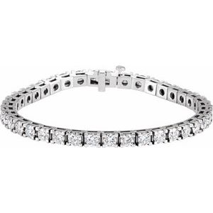 14K White Gold 7inch Lab Grown Diamond Line Bracelet