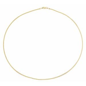 1.6 mm herringbone chain necklace in 14K yellow gold, full view