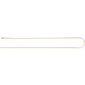 1.6 mm herringbone chain necklace in 14K yellow gold, drape detail