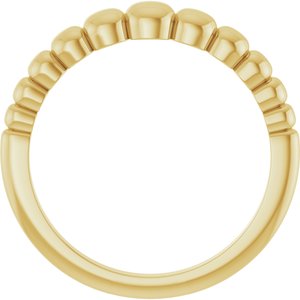 Geometric domed ring in 14K yellow gold, rear profile