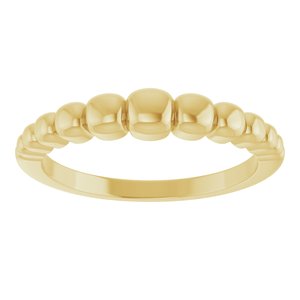 Geometric domed ring in 14K yellow gold, straight-on view