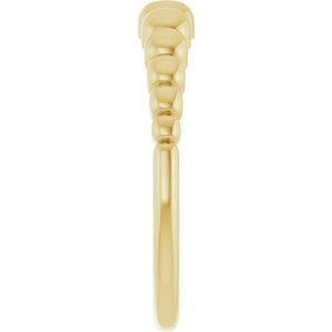 Geometric domed ring in 14K yellow gold, side view
