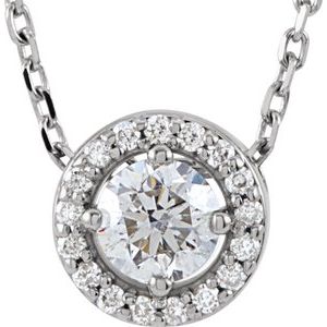 Platinum Halo Diamond Necklace