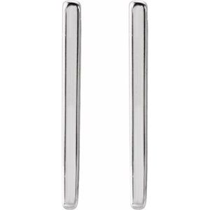 Geometric hinged hoop earrings in 14K white gold, front view