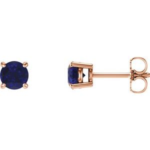 3 Prong Martini Diamond Gold Stud Earrings