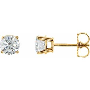 4 Prong Martini Diamond Gold Stud Earrings