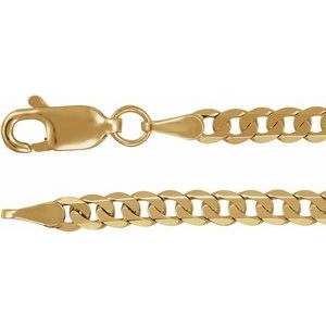 14K Yellow Gold 3 mm Curb 7" Chain