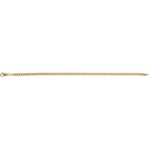 3 mm curb-chain bracelet in 14K yellow gold, laid flat