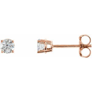 3 Prong Martini Diamond Gold Stud Earrings